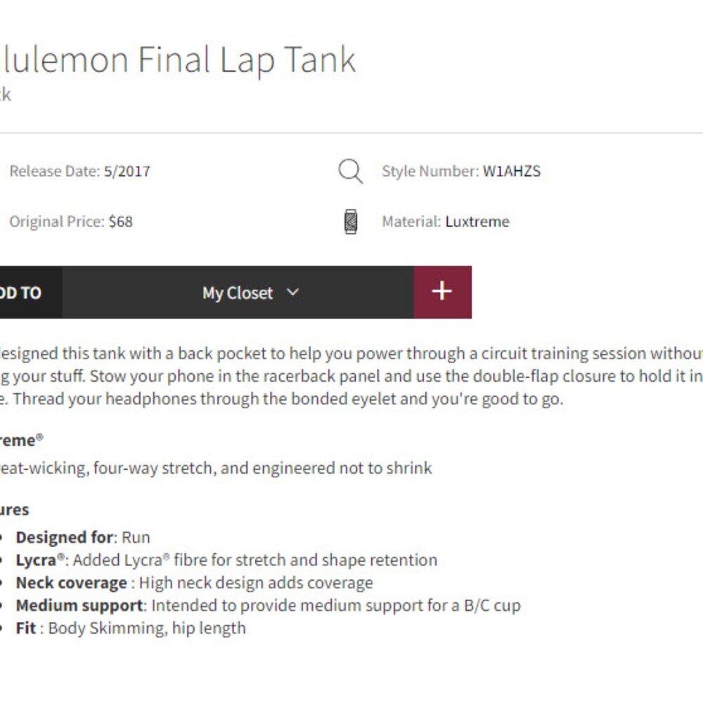 LULULEMON FINAL LAP TANK BLACK SZ 8 - Picture 9 of 10